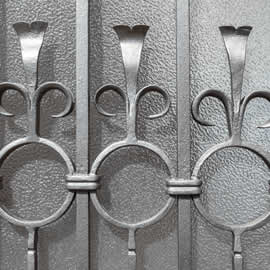 Wrought iron ornate window grille